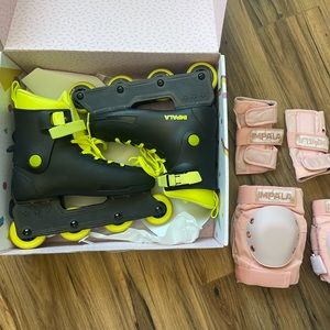 Impala Inline Rollerblades and padding